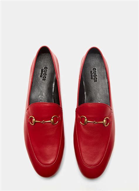 red Gucci loafers women's